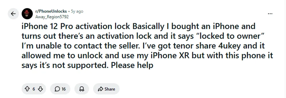 reddit-post-about-4ukey-activation-lock-issue 
